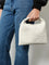 Bottega Veneta Mini Hop leather crossbody bag with Intrecciato pattern - White