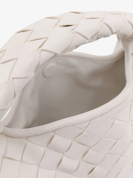 Bottega Veneta Mini Hop leather crossbody bag with Intrecciato pattern - White