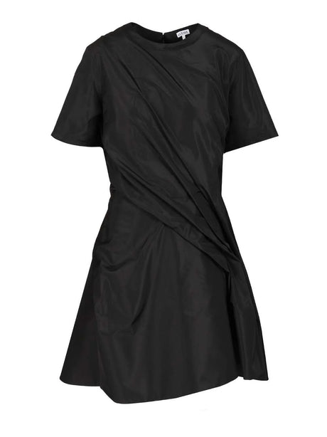 Loewe Woven Silk-Blend Taffeta Dress - Black