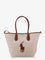 Polo Ralph Lauren Canvas shoulder bag with front logo patch - Naturalcuoio