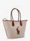 Polo Ralph Lauren Canvas shoulder bag with front logo patch - Naturalcuoio