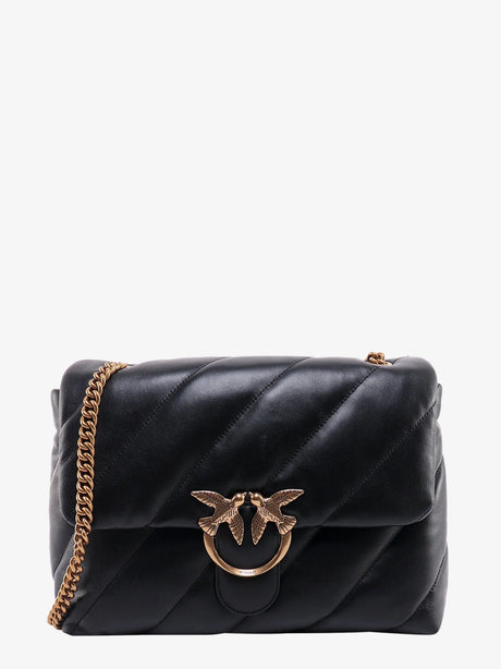 Pinko Love Puff quilted leather crossbody bag - Nero