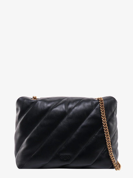 Pinko Love Puff quilted leather crossbody bag - Nero