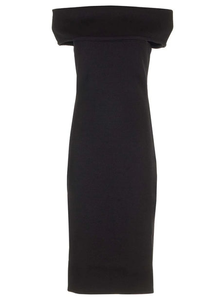 Bottega Veneta Off-The-Shoulder Midi Dress - Black