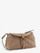 Pinko Suede crossbody bag with metal detail with engraved logo - Beige