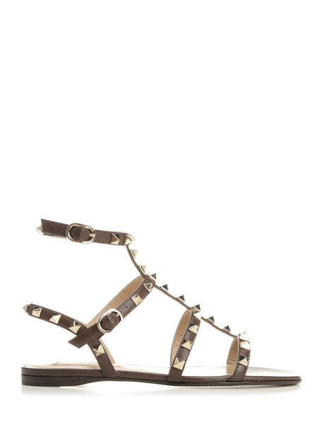 Valentino Garavani Rockstud Low Sandal - Brown