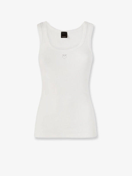 Pinko Calcolatore Cotton tank top with Love Birds logo on the front - Bianco