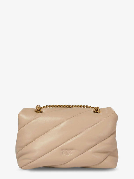 Pinko Love Puff Classic quilted leather crossbody bag - Beige