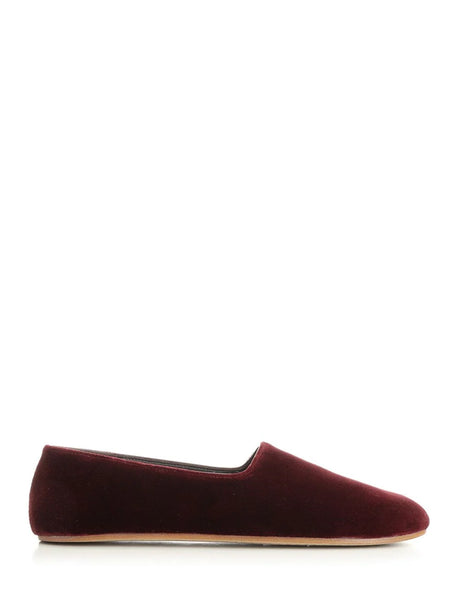 The Row Ponti Velvet Slipper - Bordeaux