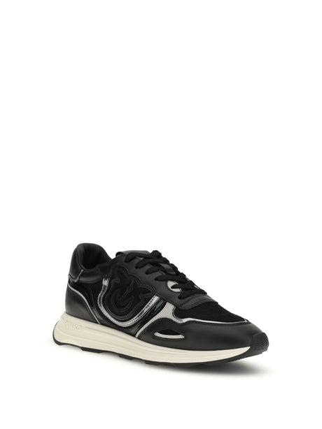 Pinko Leather Zoe Sneakers with mesh inserts - Black