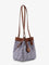 Fendi Origami mini FF Jacquard fabric and leather shoulder bag - Mirto+Dark Nut+Os