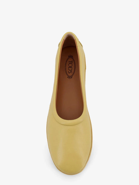 Tod'S Leather ballerina with Gomminos detail on the back - Gialla