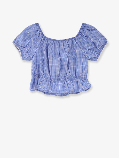 Miu Miu Striped cotton top - Celeste