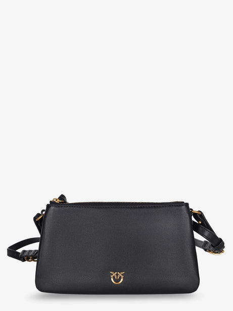 Pinko Baby Love Bag One Slouchy leather crossbody bag - Nero