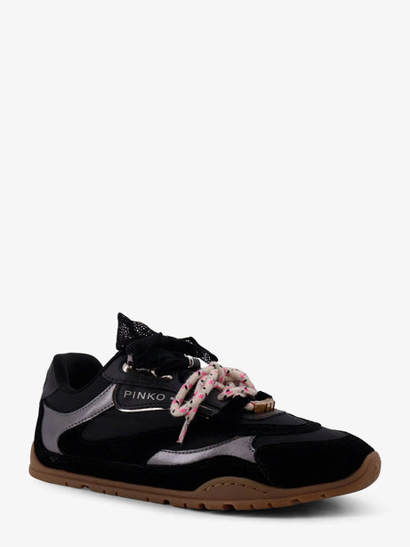 Pinko Yulia suede sneakers with nylon inserts - Nero