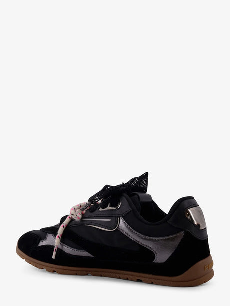 Pinko Yulia suede sneakers with nylon inserts - Nero