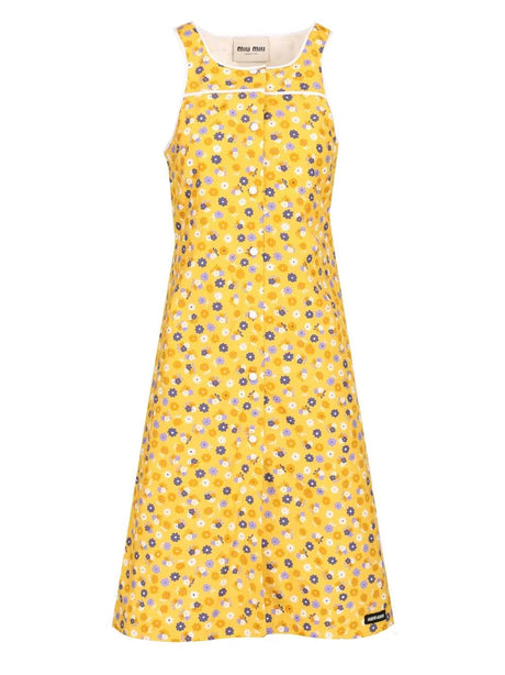 Miu Miu Poplin Dress - Yellow