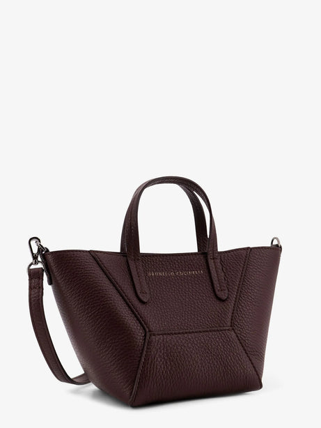 Brunello Cucinelli BC Duo leather crossbody bag - Burgundy