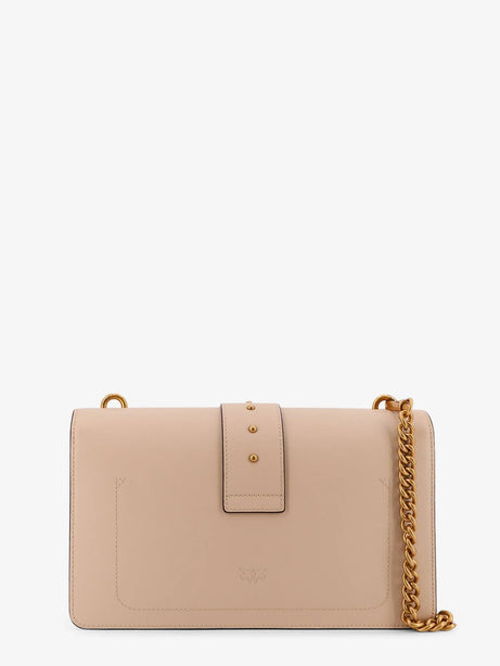 Pinko Love One leather crossbody bag - Beige