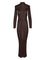 Self-Portrait Long Viscose Knit Dress - Brown