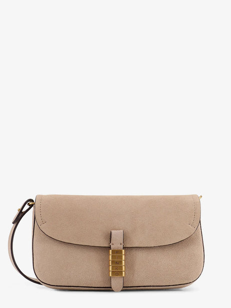 Pinko Leather Saddle Flat crossbody bag - Marrone