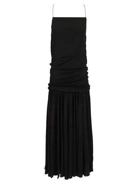 Jacquemus Abiha Ruffled Jersey Midi Dress - Black