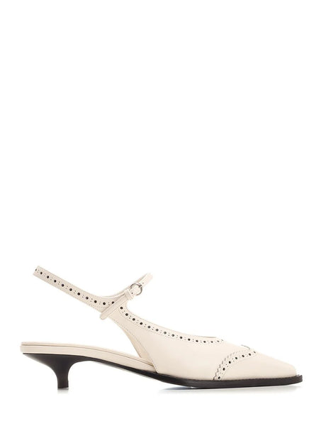 Miu Miu Slingback Brogue - White