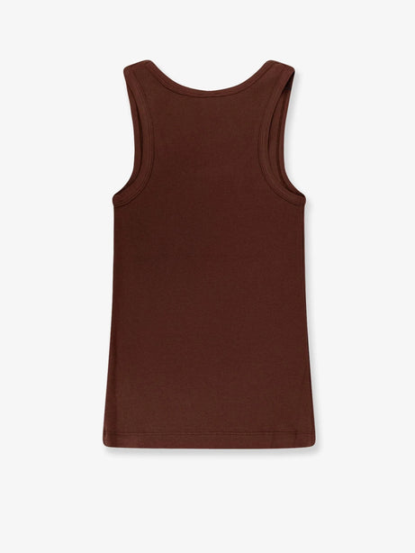 Pinko Calcolatore cotton tank top with frontal Love Birds logo - Marrone