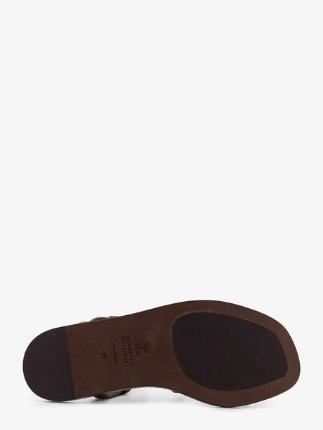 Brunello Cucinelli Suede sandals with Monili details - Summer Peat