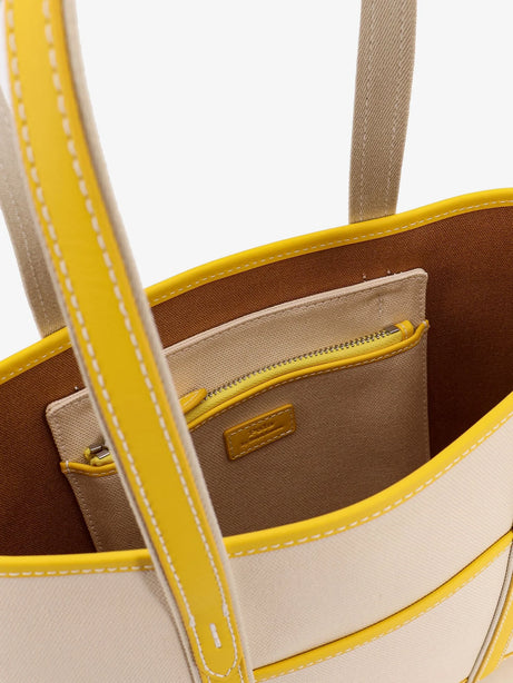 Polo Ralph Lauren Canvas shoulder bag with embroidered logo on the front - Ecruracingyellow