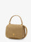 Ami Paris Suede crossbody bag with metal logo on the front - Miel