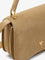 Ami Paris Suede crossbody bag with metal logo on the front - Miel