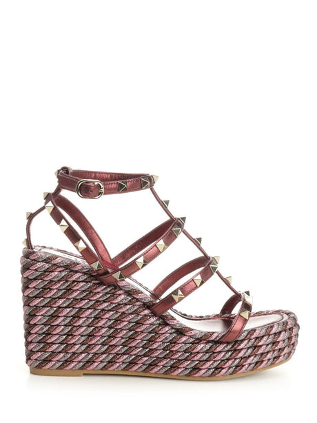 Valentino Garavani Metallic Calfskin Wedge - Viola