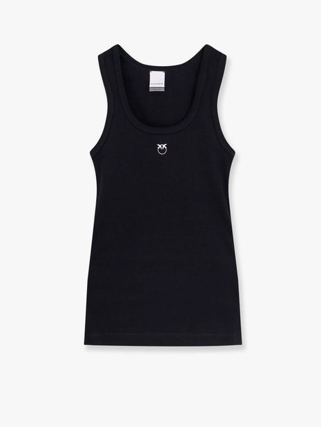 Pinko Calcolatore Cotton tank top with Love Birds logo on the front - Nero