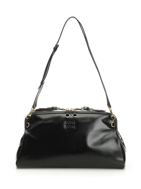 Miu Miu Leather Shoulder Bag - Black