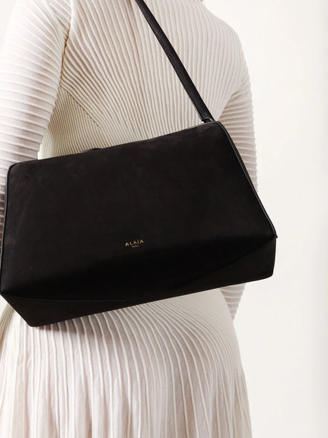 Alaia Le Bouledogue nubuck shoulder bag - Noir