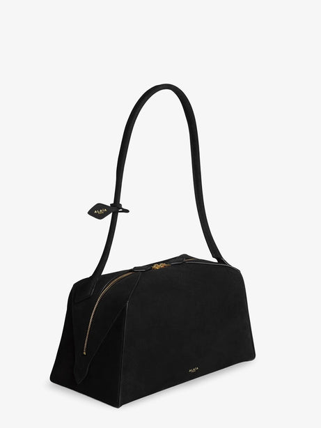 Alaia Le Bouledogue nubuck shoulder bag - Noir