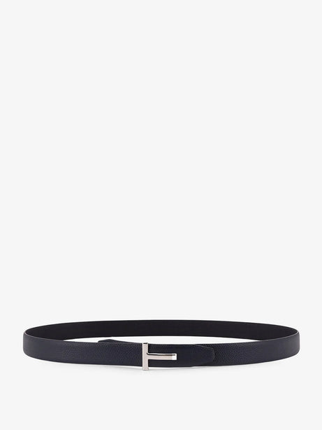 Tom Ford Hammered leather belt - Dark Navy Black