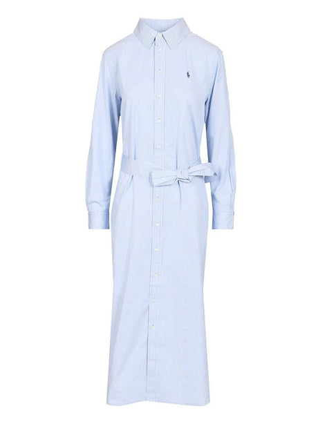 Polo Ralph Lauren Shirtdress With Belt - Sky Blue