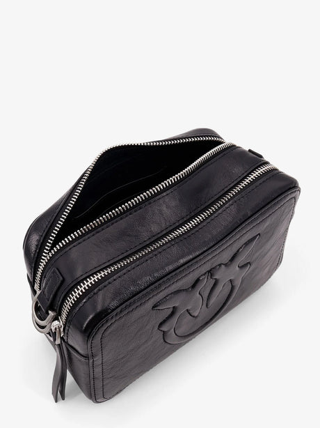 Pinko Carrie leather shoulder bag - Nero