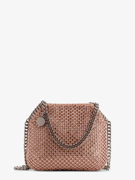 Stella Mccartney Falabella Mini mesh and crystal crossbody bag - Light Peach