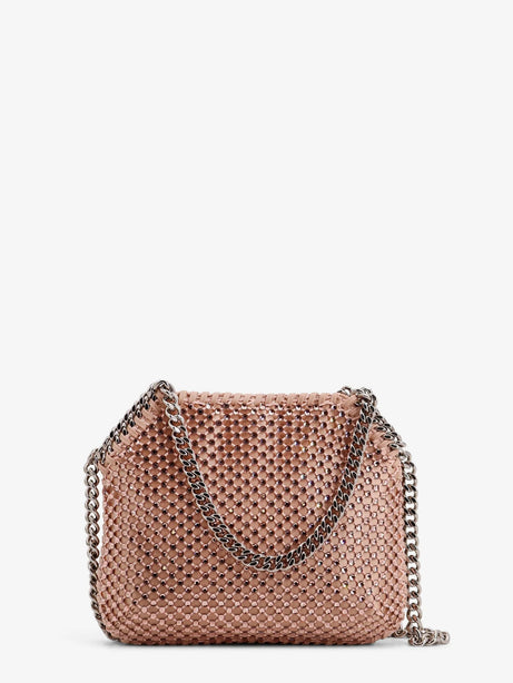 Stella Mccartney Falabella Mini mesh and crystal crossbody bag - Light Peach