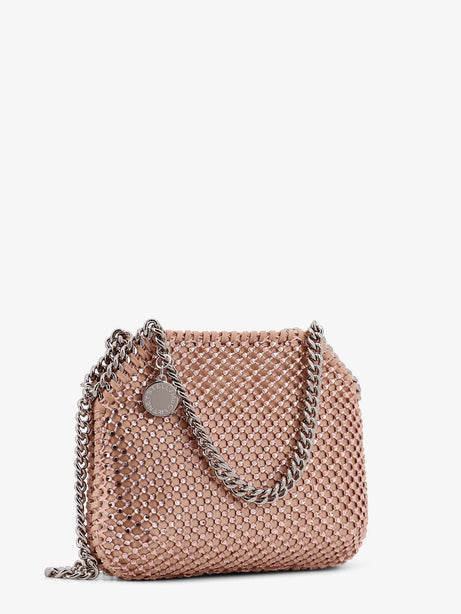Stella Mccartney Falabella Mini mesh and crystal crossbody bag - Light Peach