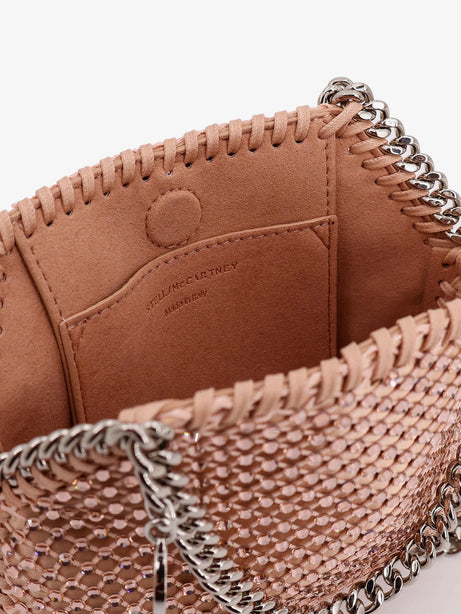 Stella Mccartney Falabella Mini mesh and crystal crossbody bag - Light Peach