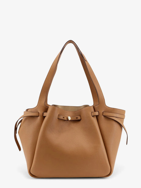 Tory Burch Romy Pebbled leather tote shoulder bag - Tiramisu