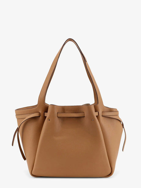 Tory Burch Romy Pebbled leather tote shoulder bag - Tiramisu