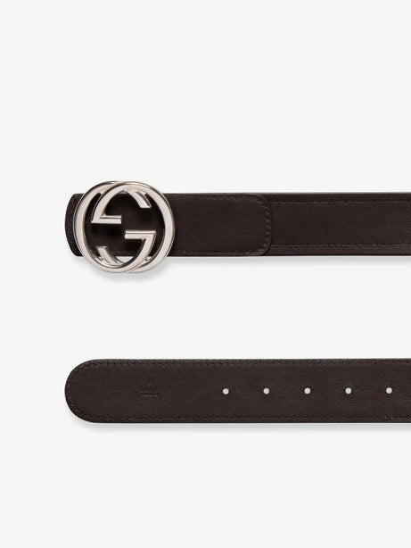 Gucci Web Fabric and leather belt - T Moro