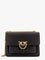 Pinko Leather shoulder bag with metal love birds buckle - Nero