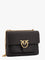 Pinko Leather shoulder bag with metal love birds buckle - Nero
