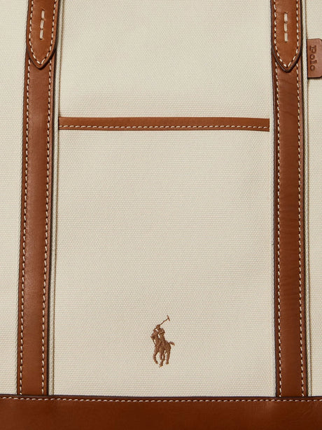 Polo Ralph Lauren Canvas shopping bag with embroidered logo - Ecrucuoio